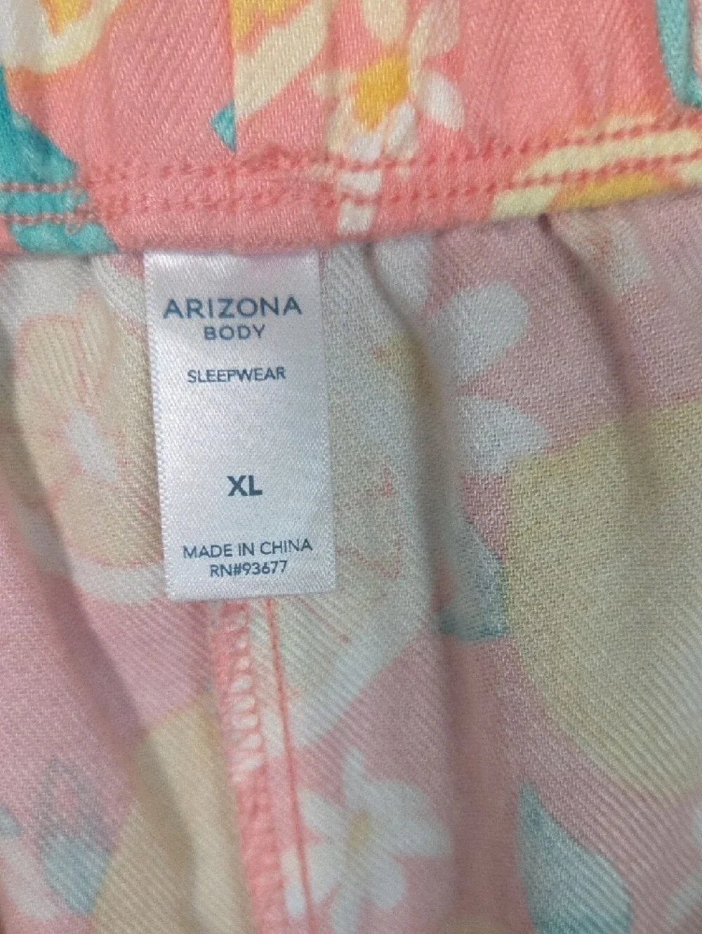 Arizona Body Women's Pink Lemon Print Elastic Waist Sleep Short- Size XL - Picture 3 of 3